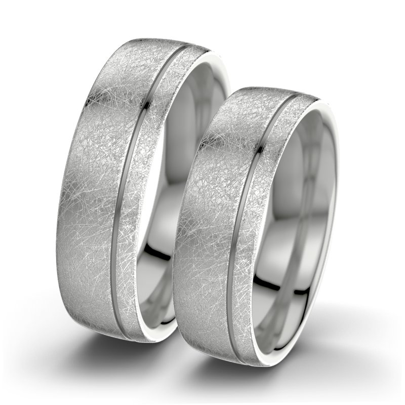 Kein Stein Palladium eismattring Ginger F6, Palladium 585 eismatt, von vorn