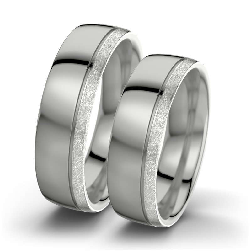 Kein Stein Palladium poliertring Ginger F6, Palladium 950 poliert, von vorn