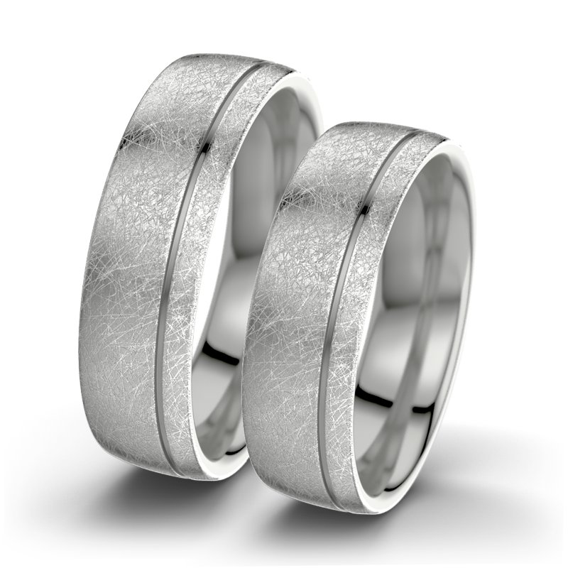 Kein Stein Platinum eismattring Ginger F6, Platinum 950 eismatt, von vorn