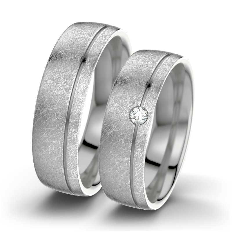 Diamantring Ginger F6, Platinum 950 eismatt, von vorn