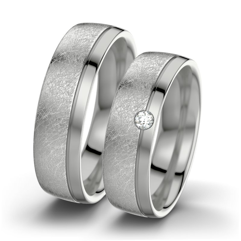 Diamantring Ginger F6, Platinum 600 eismatt, von vorn