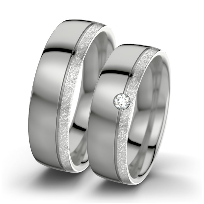 Diamantring Ginger F6, Platinum 600 poliert, von vorn