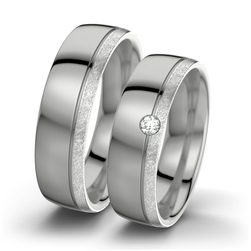 Diamantring Ginger F6, Platinum 600 poliert, von vorn