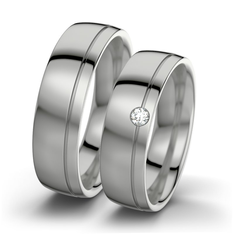 Diamantring Ginger F6, Platinum 950 poliert, von vorn