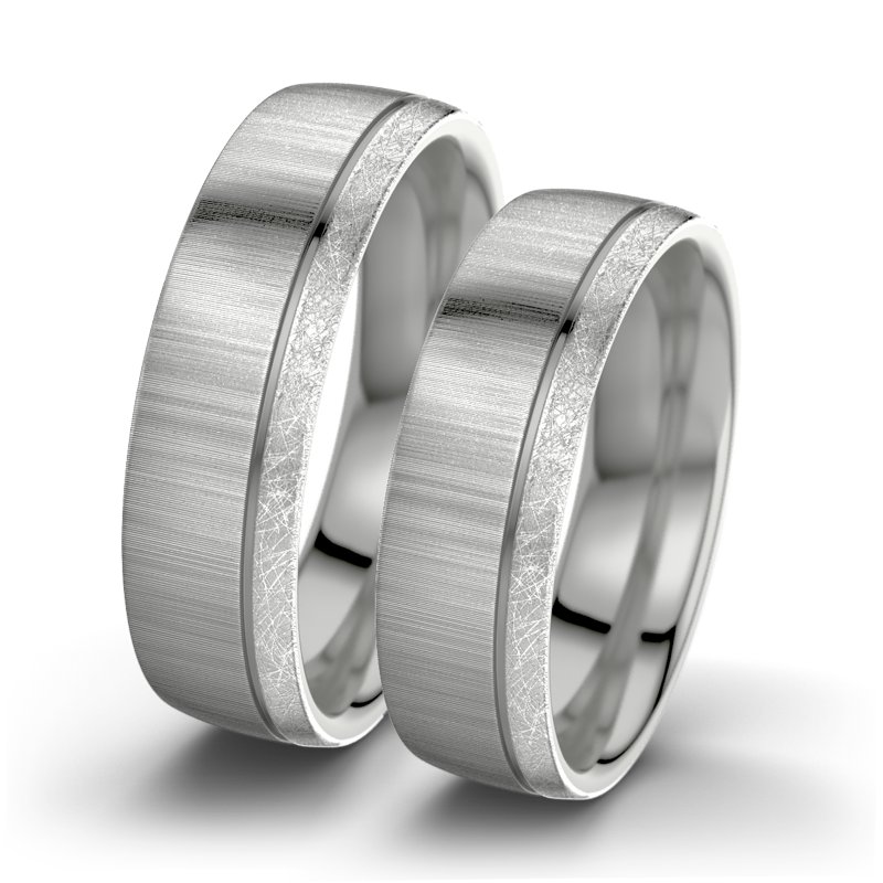 Kein Stein Platinum quermattring Ginger F6, Platinum 950 quermatt, von vorn