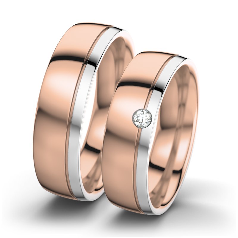 Diamantring Ginger F6, Rotgold 585 poliert, von vorn