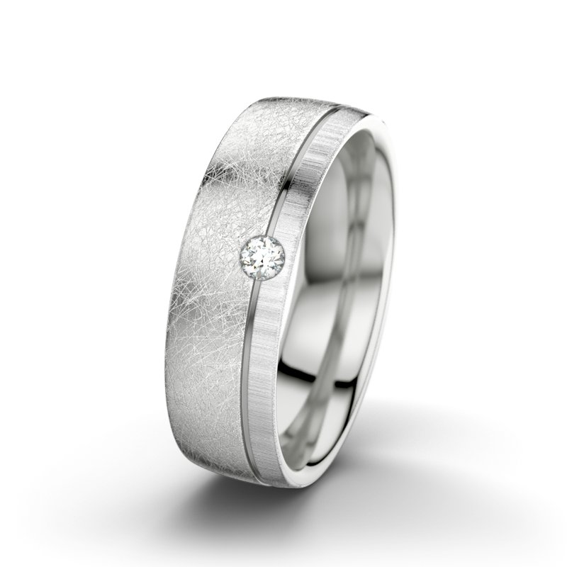 Diamantring Ginger F6, Sterlingsilber 925 eismatt, von vorn