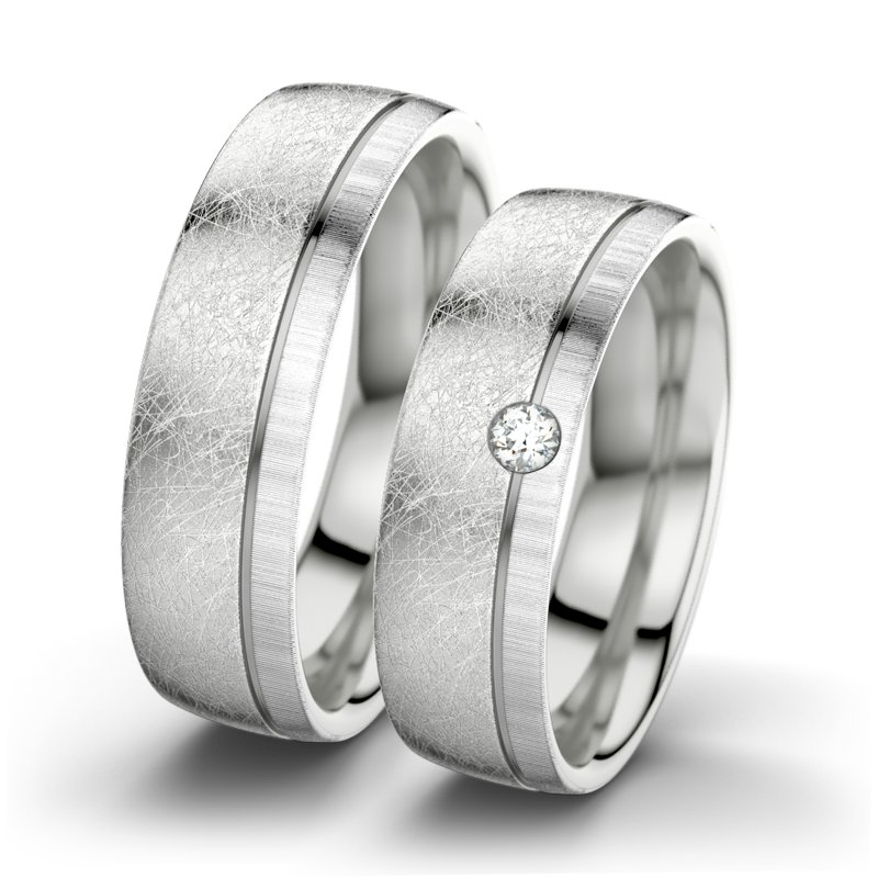 Diamantring Ginger F6, Sterlingsilber 925 eismatt, von vorn