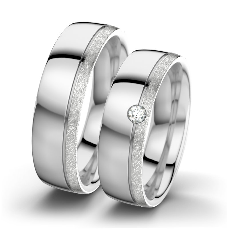 Diamantring Ginger F6, Weißgold 585 poliert, von vorn