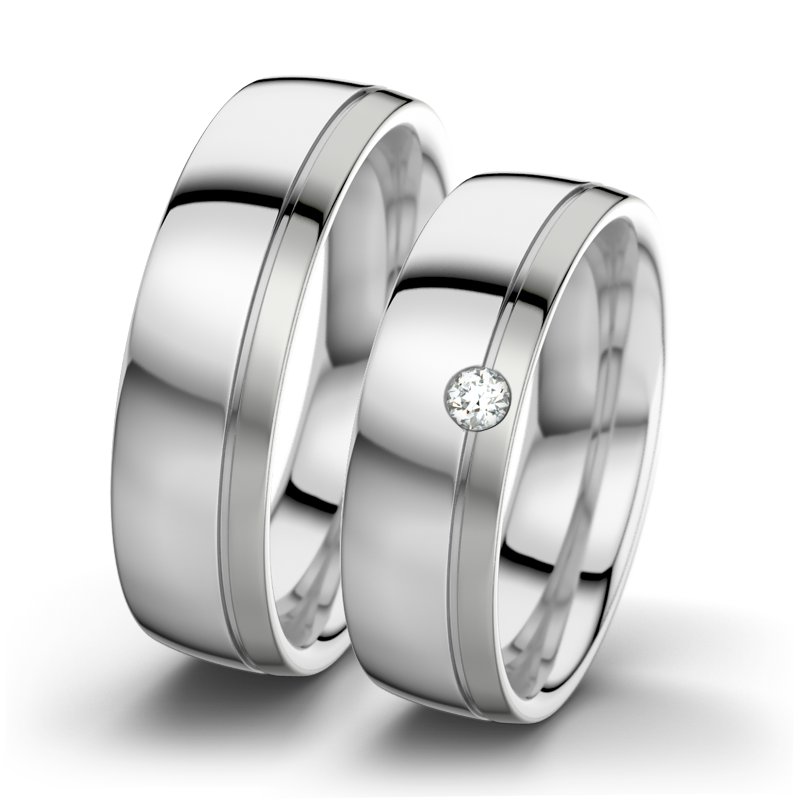 Diamantring Ginger F6, Weißgold 750 poliert, von vorn