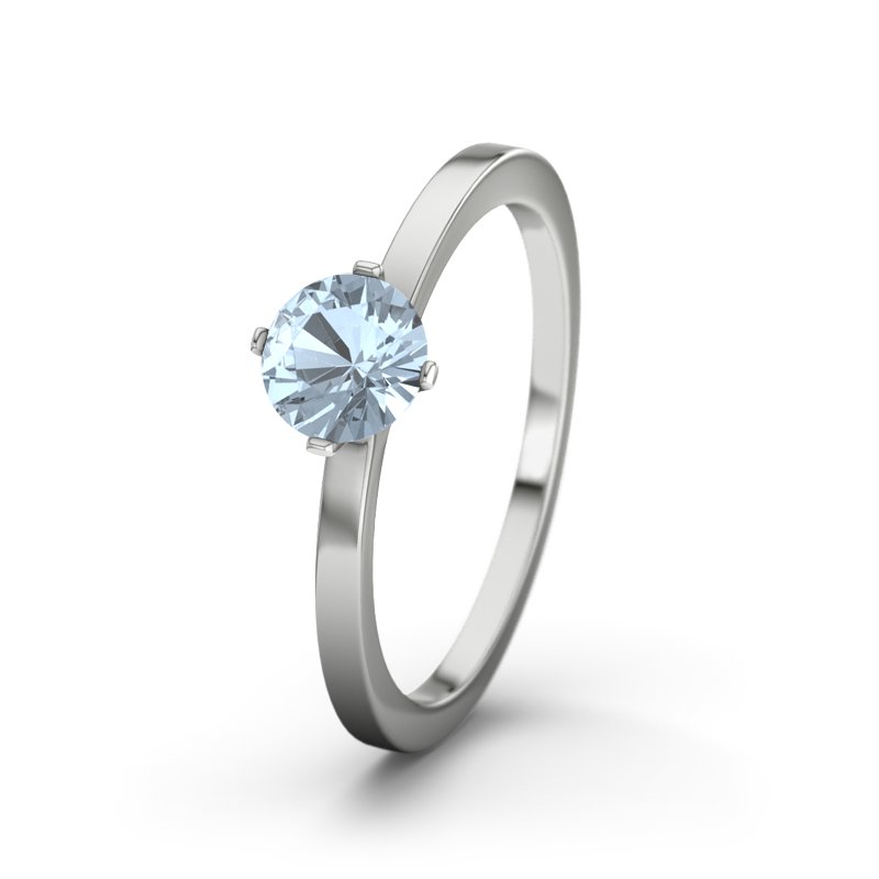 Blauer Topas Platinumring Göteborg, Platinum 950, von vorn