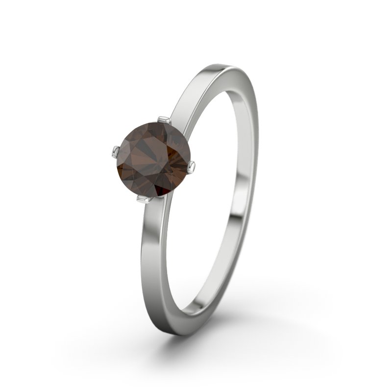 Rauchquarz Platinumring Göteborg, Platinum 950, von vorn
