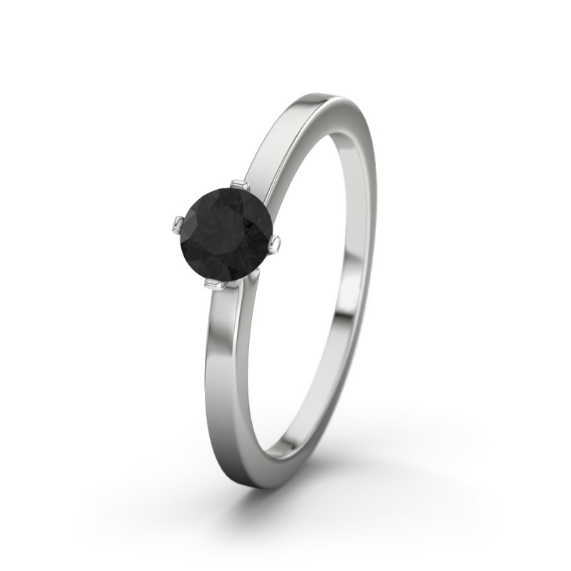 Diamant Schwarz Platinumring Grand Canyon, Platinum 950, von vorn