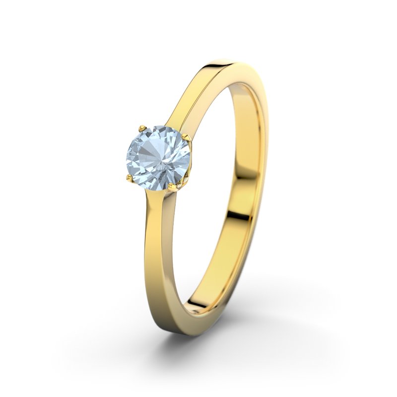 Blauer Topas Gelbgoldring Ha Noi, Gelbgold 585, von vorn