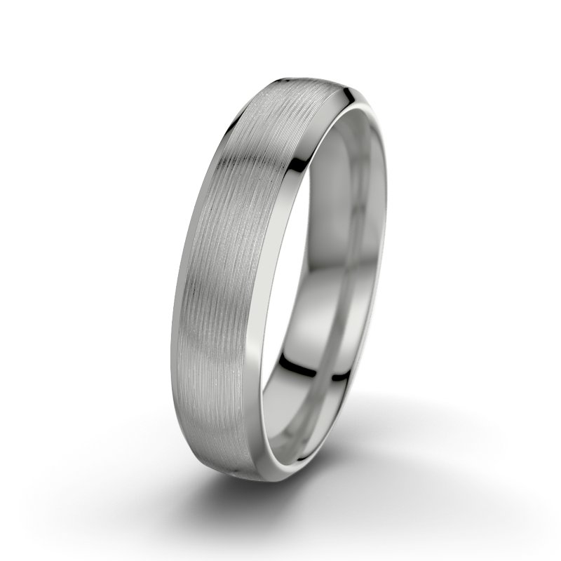 Kein Stein Platinum längsmattring Hamlet M5, Platinum 950 längsmatt, von vorn