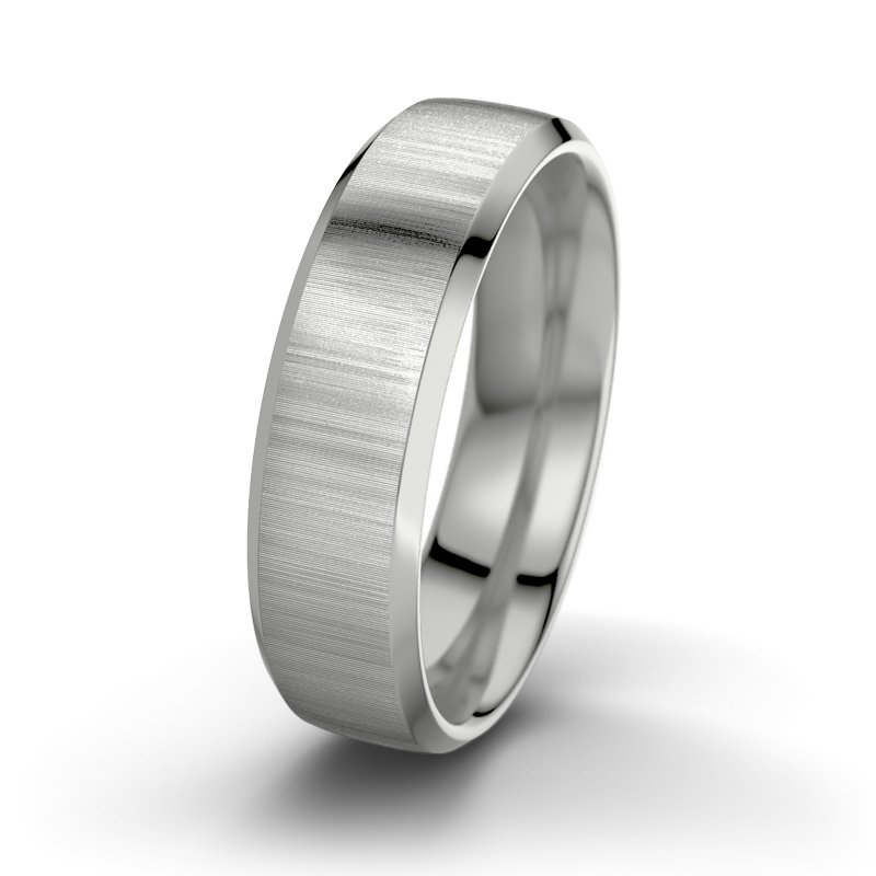 Kein Stein Palladium quermattring Hamlet M6, Palladium 950 quermatt, von vorn