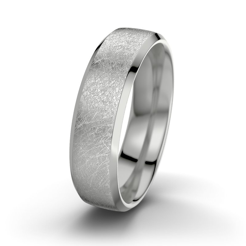 Kein Stein Platinum eismattring Hamlet M6, Platinum 950 eismatt, von vorn
