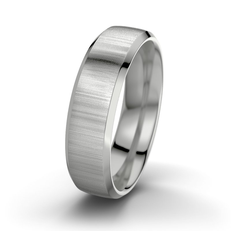 Kein Stein Platinum quermattring Hamlet M6, Platinum 950 quermatt, von vorn