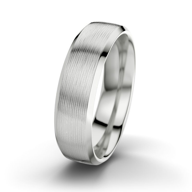 Kein Stein Sterlingsilber längsmattring Hamlet M6, Sterlingsilber 925 längsmatt, von vorn