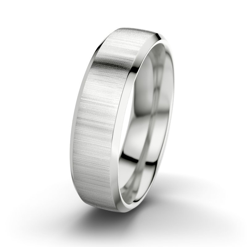 Kein Stein Sterlingsilber quermattring Hamlet M6, Sterlingsilber 925 quermatt, von vorn