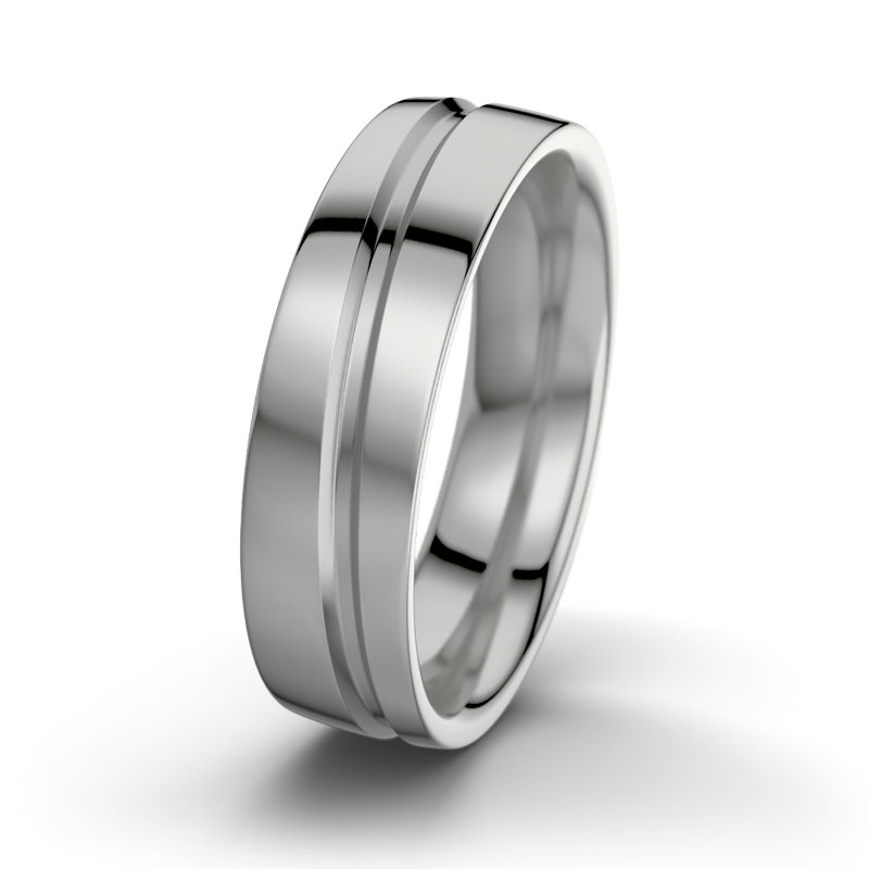 Kein Stein Palladium poliertring Harry M6, Palladium 950 poliert, von vorn