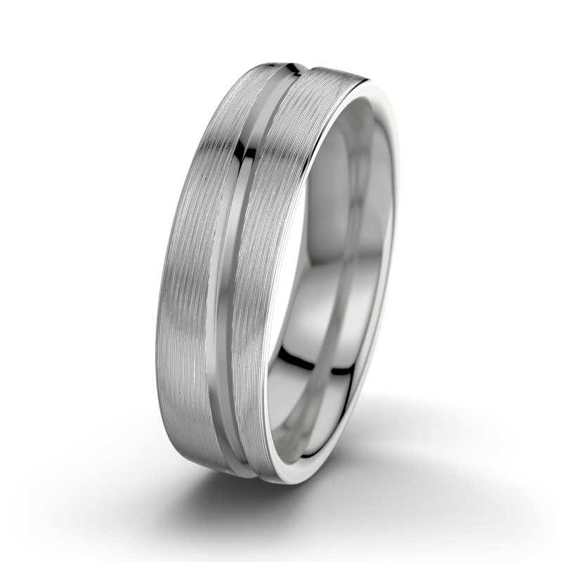 Kein Stein Platinum längsmattring Harry M6, Platinum 950 längsmatt, von vorn