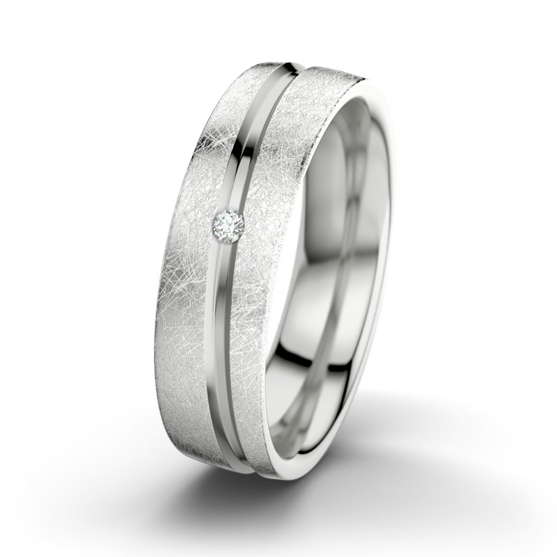 Diamantring Harry M6, Sterlingsilber 925 eismatt, von vorn