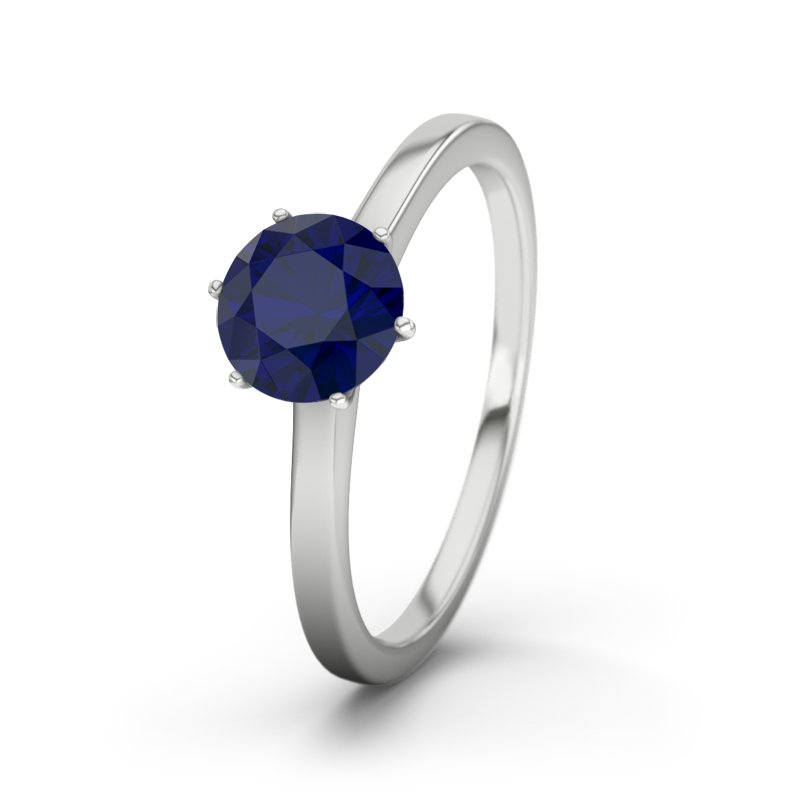 Blauer Saphir Sterlingsilberring Hawaii, Sterlingsilber 925, von vorn