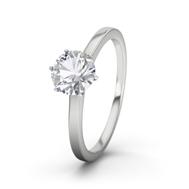 Zirkonia Weißgoldring Hawaii, Weißgold 375, von vorn