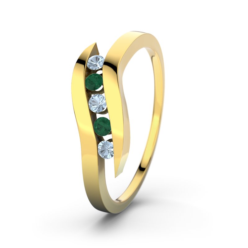 Blauer Topas Gelbgoldring Hazel, Gelbgold 375, von vorn