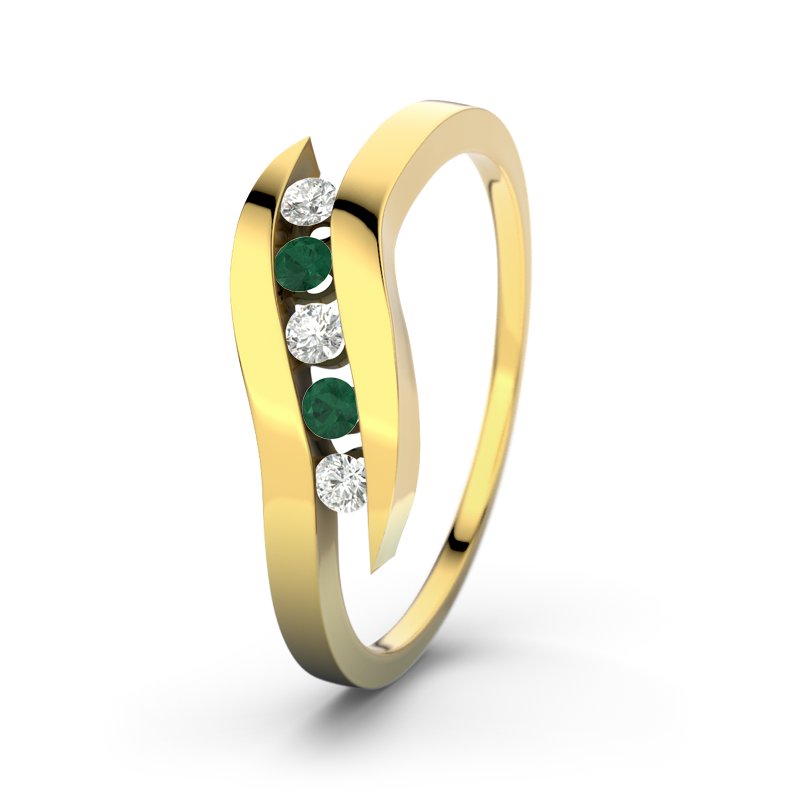 Diamantring Hazel, Gelbgold 375, von vorn