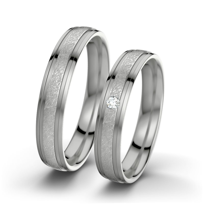 Diamantring Hera F4, Palladium 950 eismatt, von vorn