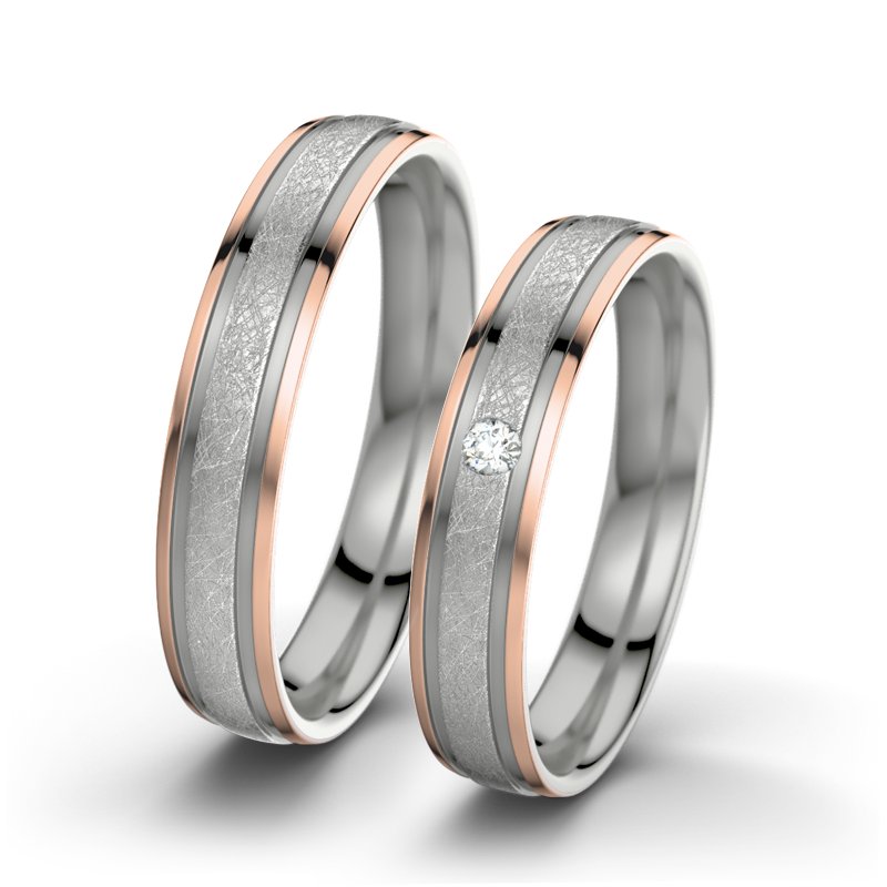 Diamantring Hera F4, Palladium 585 eismatt, von vorn