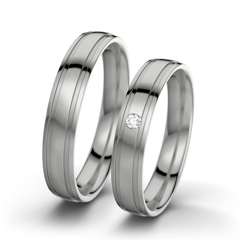 Diamantring Hera F4, Palladium 950 poliert, von vorn