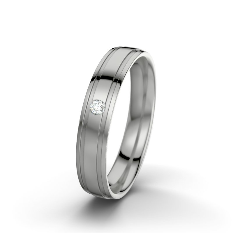 Diamantring Hera F4, Platinum 600 poliert, von vorn