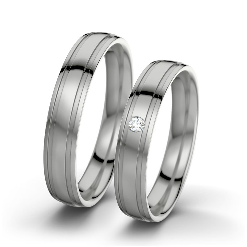 Diamantring Hera F4, Platinum 600 poliert, von vorn