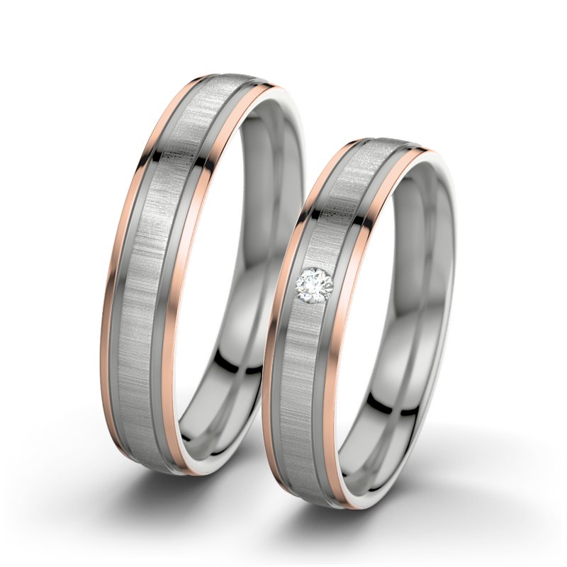 Diamantring Hera F4, Platinum 950 quermatt, von vorn