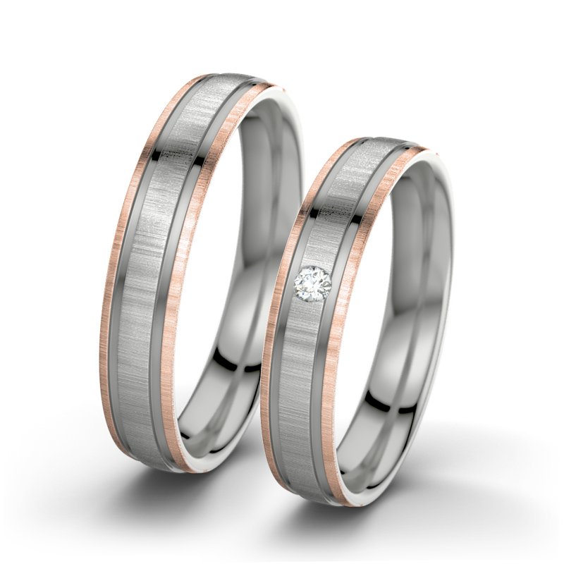 Diamantring Hera F4, Platinum 600 quermatt, von vorn