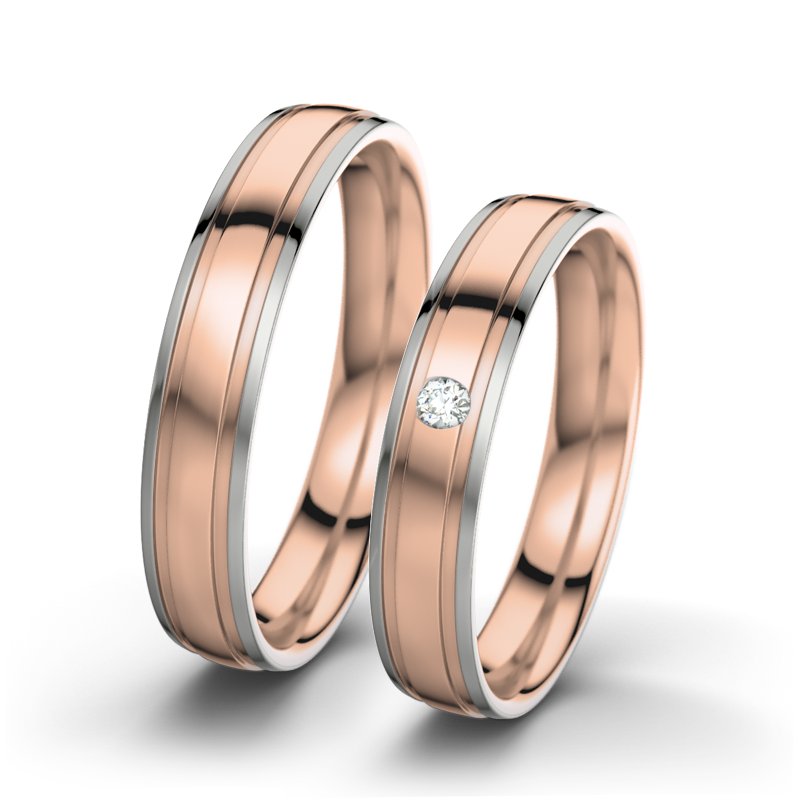 Diamantring Hera F4, Rotgold 585 poliert, von vorn