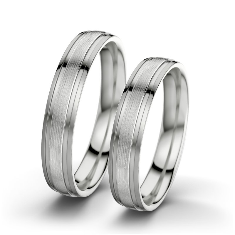 Kein Stein Sterlingsilber längsmattring Hera F4, Sterlingsilber 925 längsmatt, von vorn