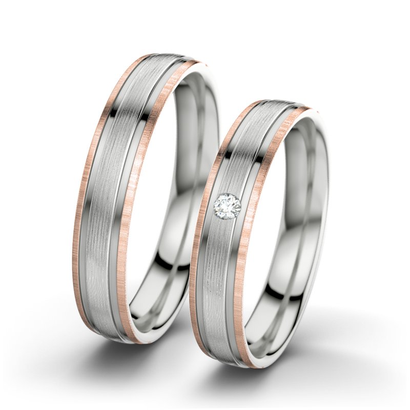 Diamantring Hera F4, Sterlingsilber 925 längsmatt, von vorn