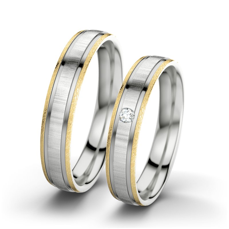Diamantring Hera F4, Sterlingsilber 925 quermatt, von vorn