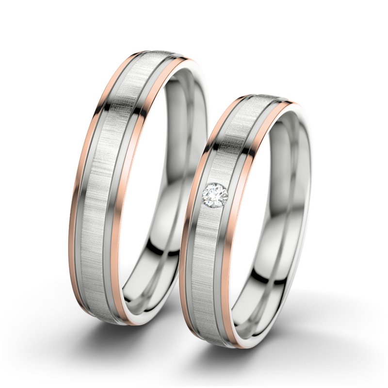 Diamantring Hera F4, Sterlingsilber 925 quermatt, von vorn