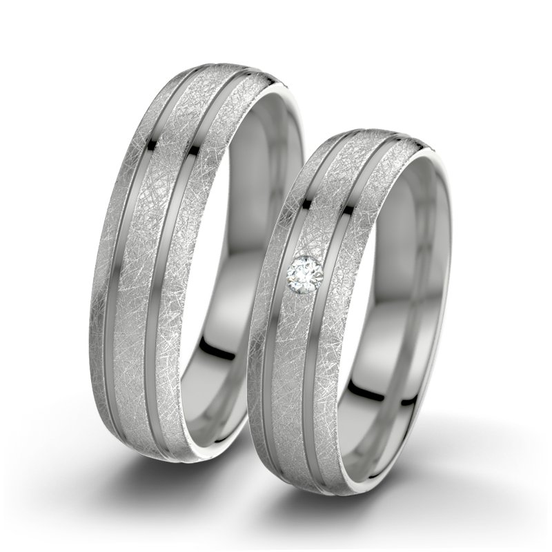 Diamantring Hera F5, Palladium 950 eismatt, von vorn