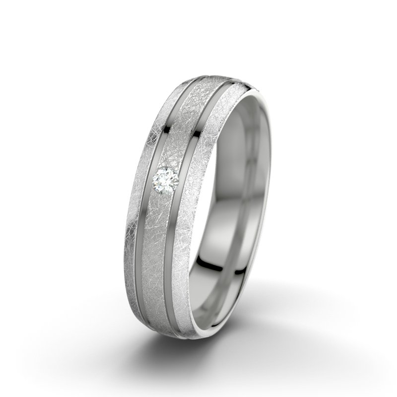 Diamantring Hera F5, Palladium 950 eismatt, von vorn