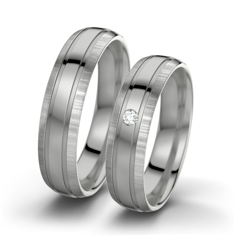 Diamantring Hera F5, Palladium 585 poliert, von vorn