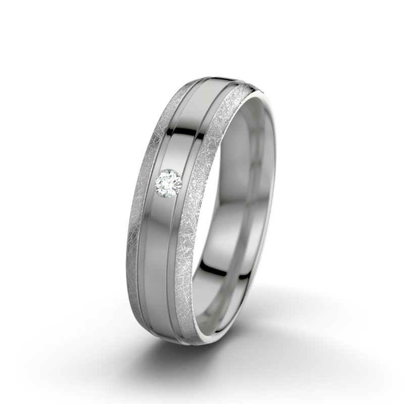 Diamantring Hera F5, Palladium 585 poliert, von vorn