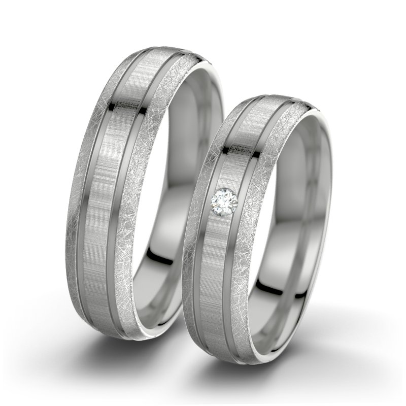 Diamantring Hera F5, Palladium 585 quermatt, von vorn