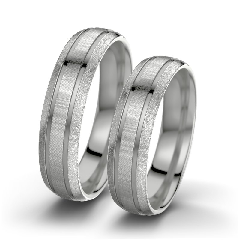 Kein Stein Palladium quermattring Hera F5, Palladium 585 quermatt, von vorn