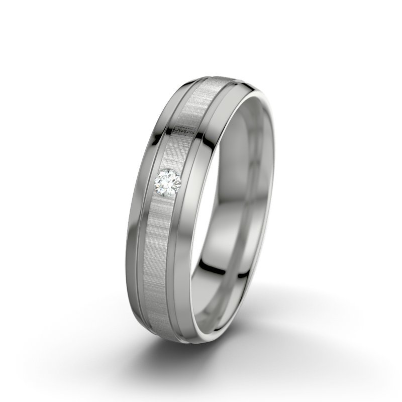 Diamantring Hera F5, Palladium 950 quermatt, von vorn